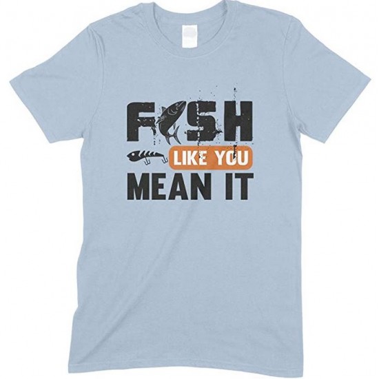 Fish Like You Mean It-Kids Unisex Fishing T Shirt-Boy- Girl