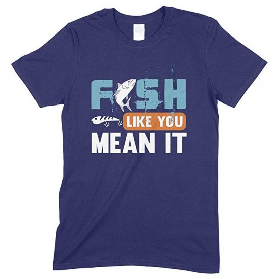 Fish Like You Mean It-Kids Unisex Fishing T Shirt-Boy- Girl