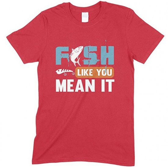 Fish Like You Mean It-Kids Unisex Fishing T Shirt-Boy- Girl