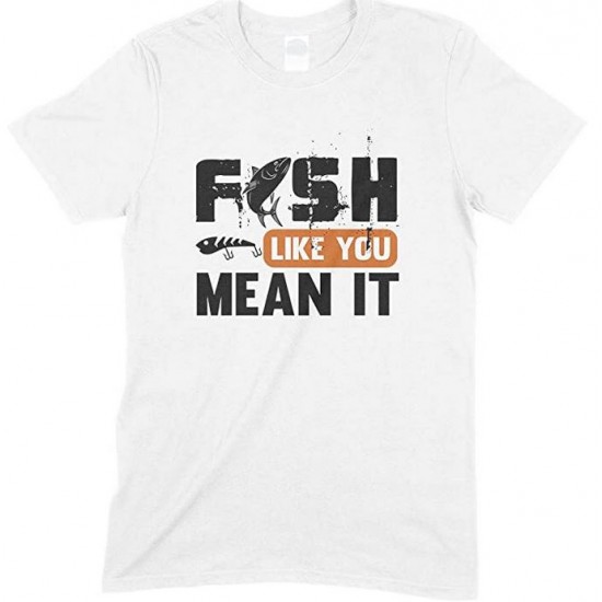 Fish Like You Mean It-Kids Unisex Fishing T Shirt-Boy- Girl