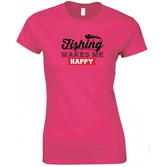 All It Takes To Make Me Happy Is Fishing - Ladies Fishing T Shirt