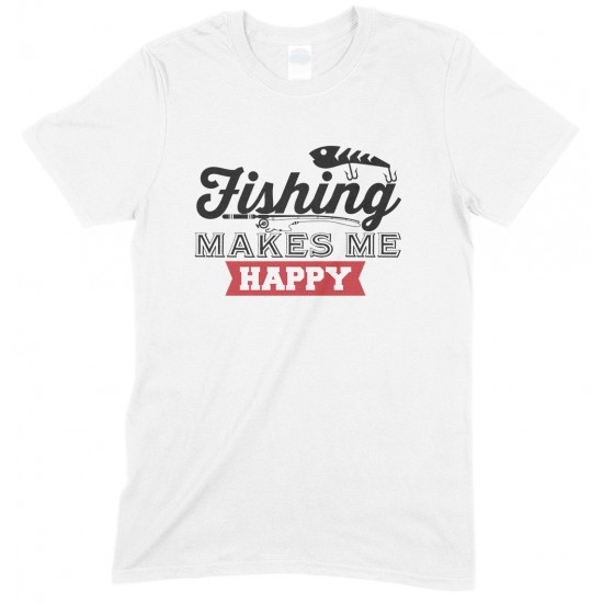 Fishing Makes Me Happy-Fun Child's T Shirt