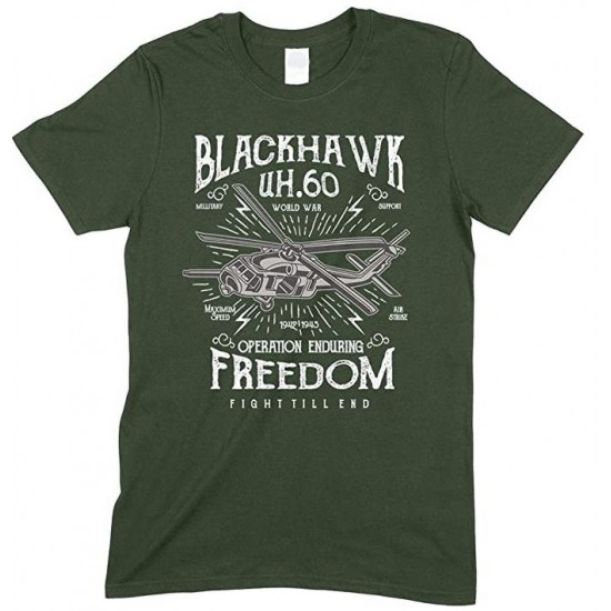  Blackhawk UH.60 World War Operation Enduring Freedom Fight Till End-Men's Unisex T Shirt 