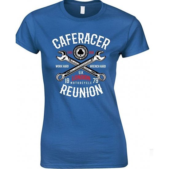 Caferacer Reunion Motorcycle London UK Ladies T Shirt 