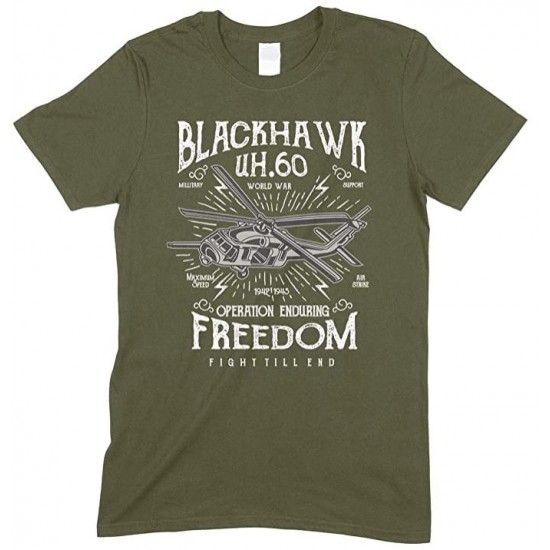  Blackhawk UH.60 World War Operation Enduring Freedom Fight Till End-Men's Unisex T Shirt 