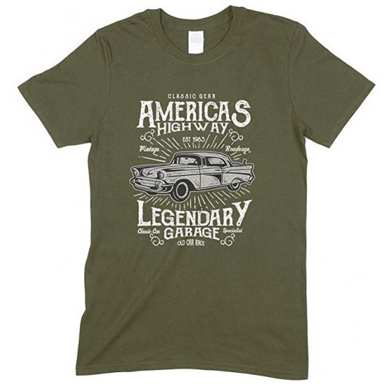  Classic Gear America's Highway Legendary Garage -Unisex Men's T Shirt 