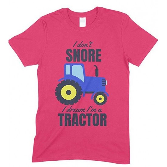 I Don't Snore, I Dream I'm Blue A Tractor Funny Unisex Children's Printed T Shirt Boy/Girl 