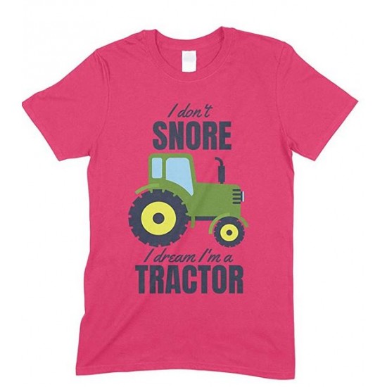  I Don't Snore, I Dream I'm Green A Tractor Funny Unisex Children's Printed T Shirt Boy/Girl 