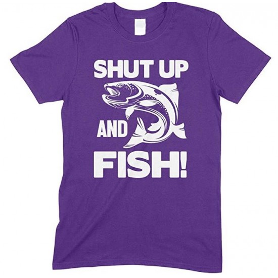 Shut Up And Fish - Adults Unisex Fishing T Shirt