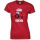  I Don't Snore I Dream I'm A Red Tractor Funny Ladies T Shirt 