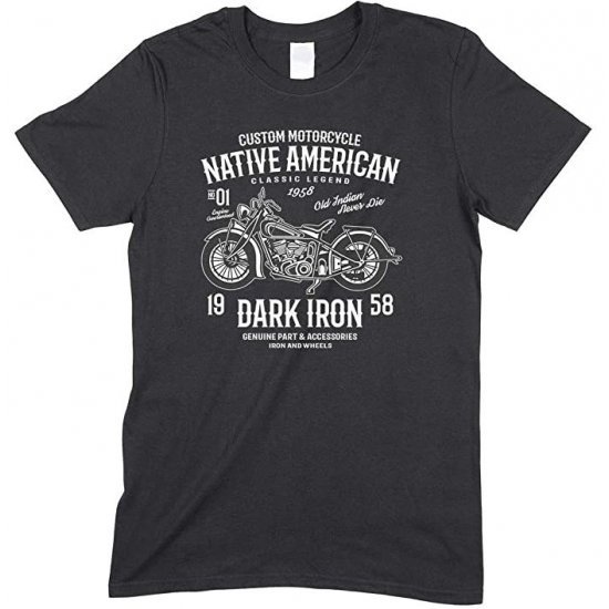 Custom Motorcycle- Native American Classic Legend Dark Iron- Kid's T Shirt Boy/Girl