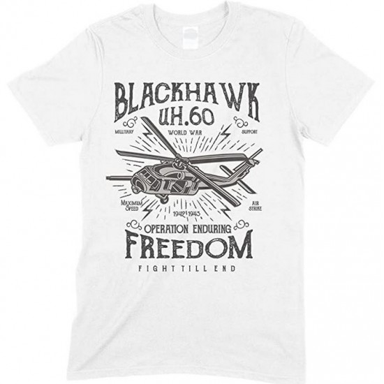  Blackhawk UH.60 World War Operation Enduring Freedom Fight Till End-Men's Unisex T Shirt 