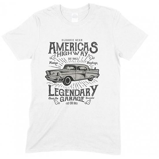  Classic Gear America's Highway Legendary Garage -Unisex Men's T Shirt 